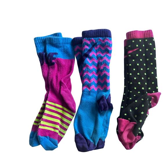 Nike High Socks - Girls Size Small - Colorful Bundle! - Picture 1 of 6